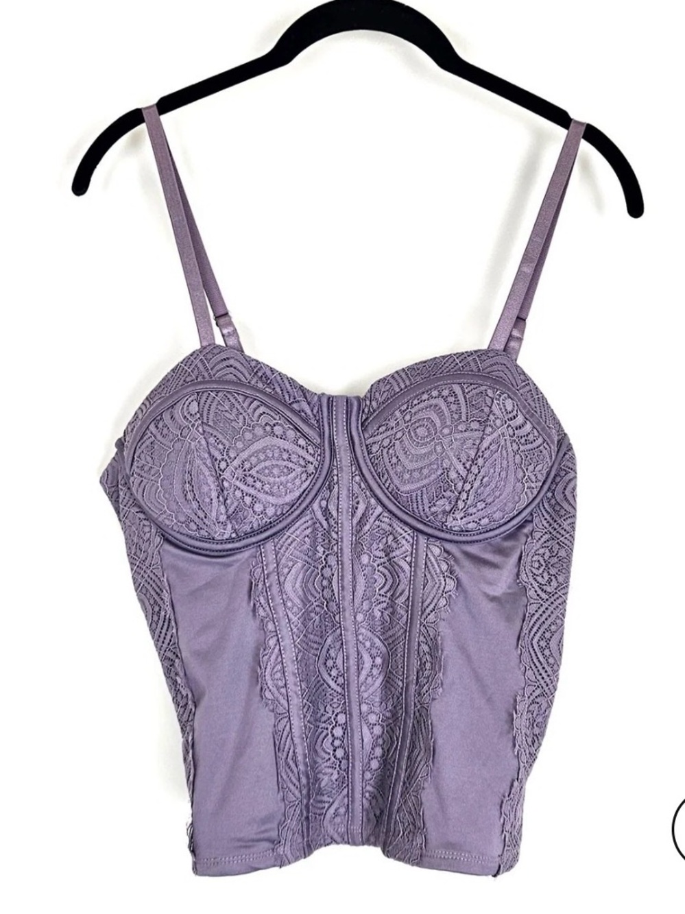 COMING SOON No Boundaries Lavender Underwire Textured Bustier, M